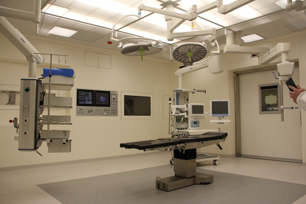 Physician consulting with patient in modern medical center